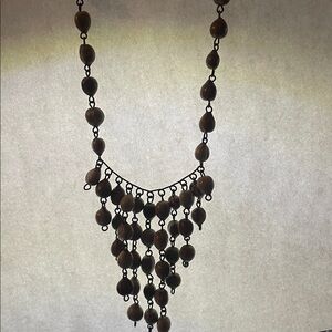 Elegant Brown Tan SEEDS Brazilian Beaded Necklace